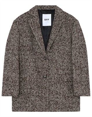 Martha Heavy Slub Wool Blazer - Chocolate Plum